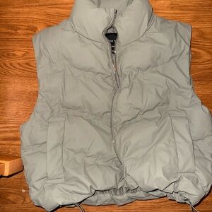 Love Tree Light light subtle green almost gray Puffer Vest